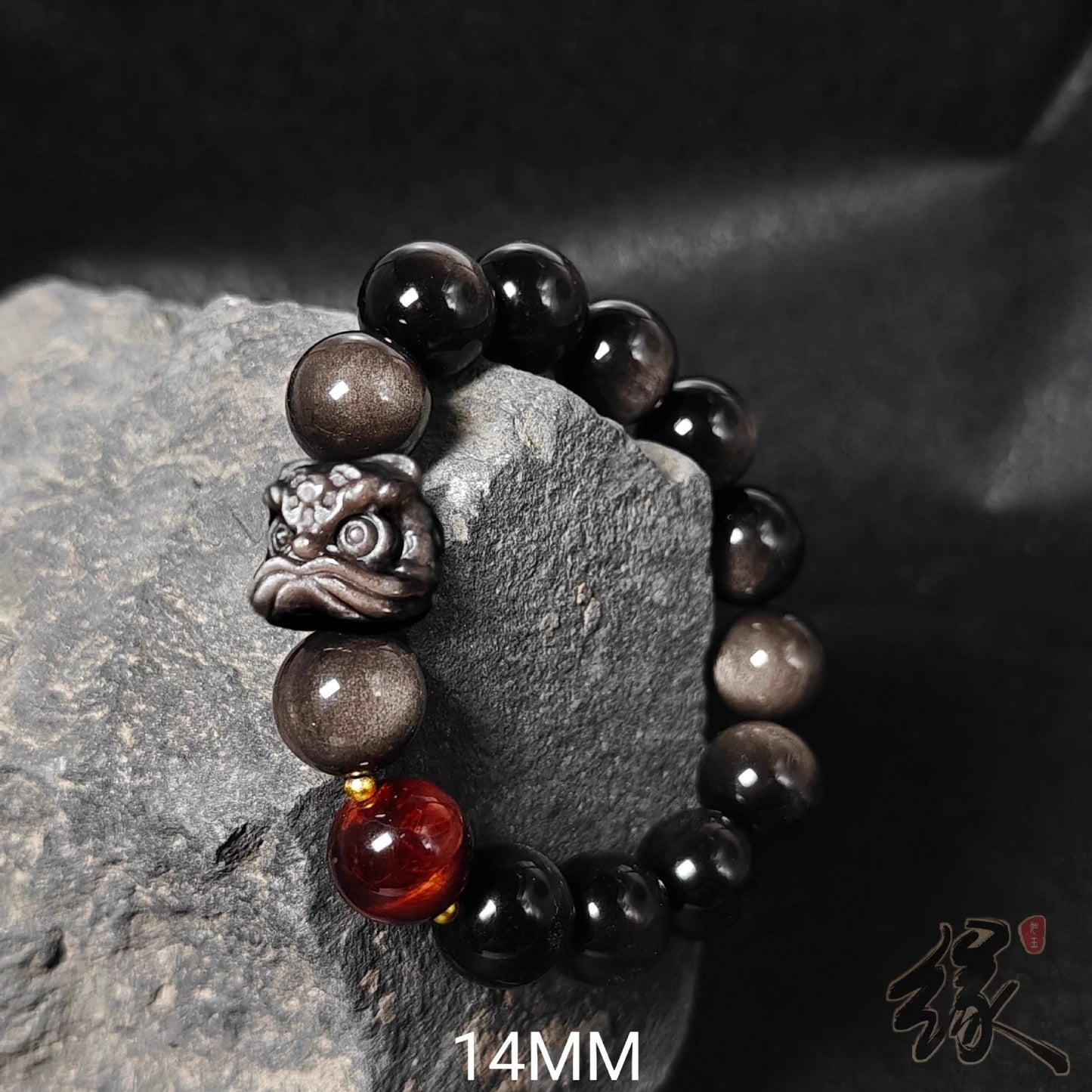 Natural Silver Obsidian Bracelet Men's and Women's Obsidian Bracelet Gold Obsidian Jewelry