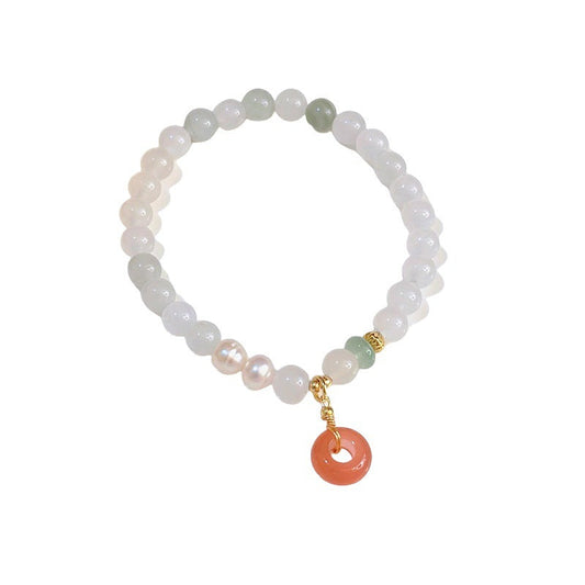 Natural Tianshan jade bracelet gourd peace buckle lotus seedpod beaded bracelet gift - Buddha Blessing You
