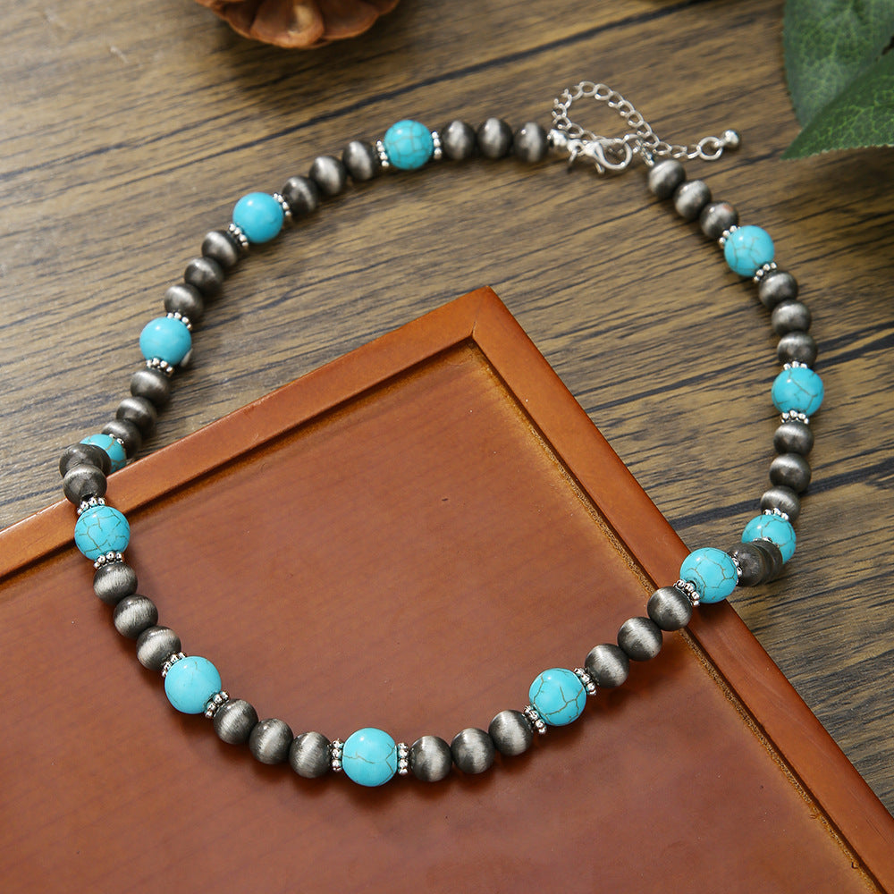 Men'S Turquoise Necklace Surfing Punk Necklace Unique Necklace