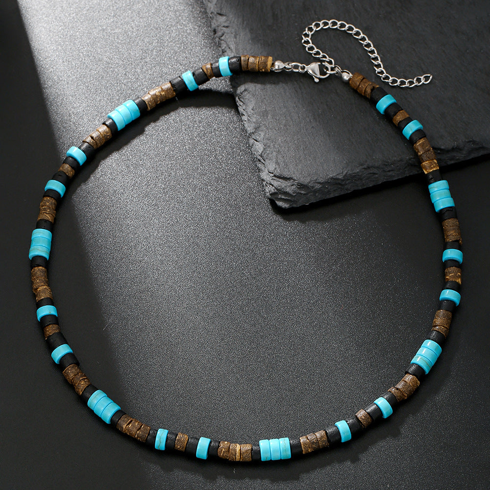 Men'S Turquoise Necklace Surfing Punk Necklace Unique Necklace