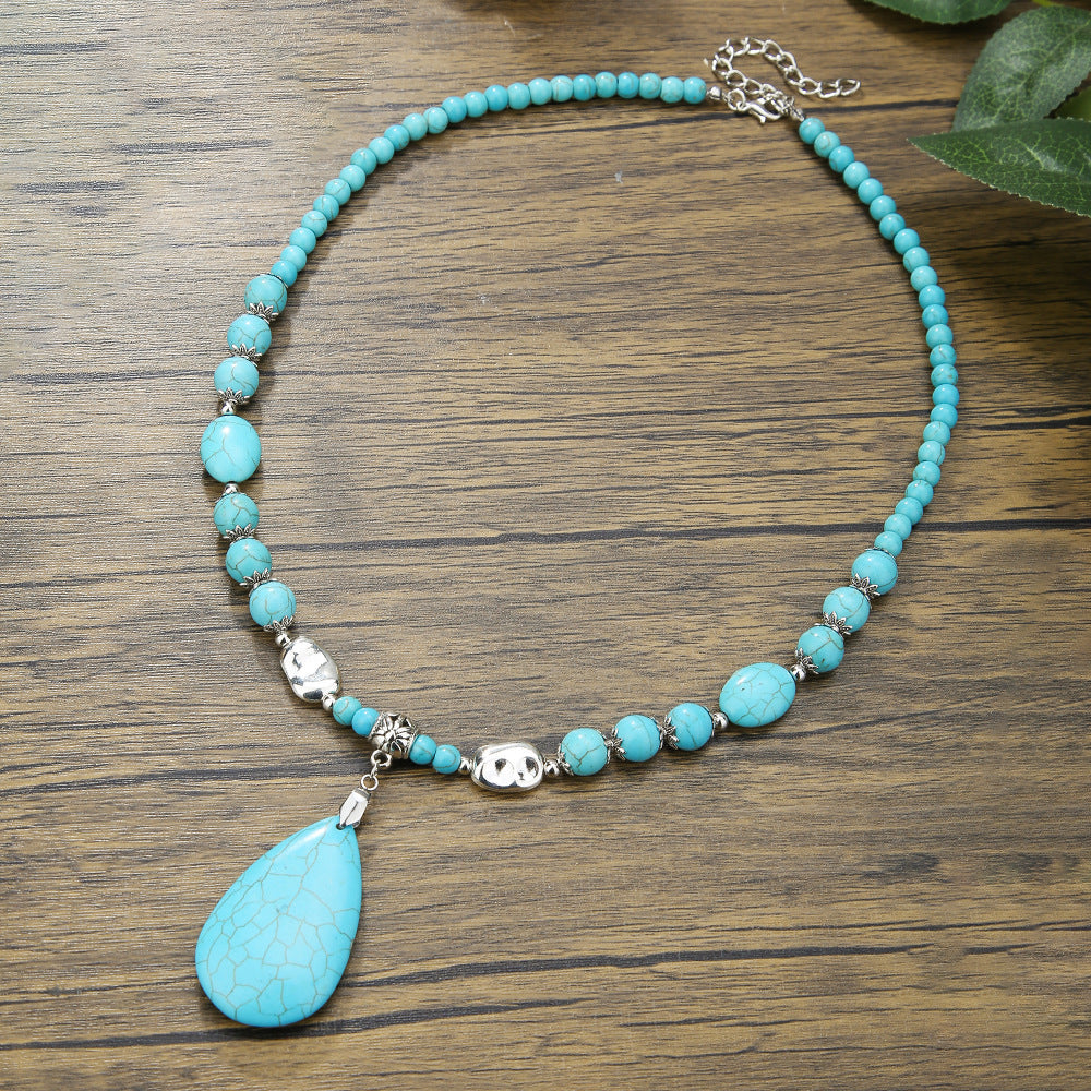 Men'S Turquoise Necklace Surfing Punk Necklace Unique Necklace
