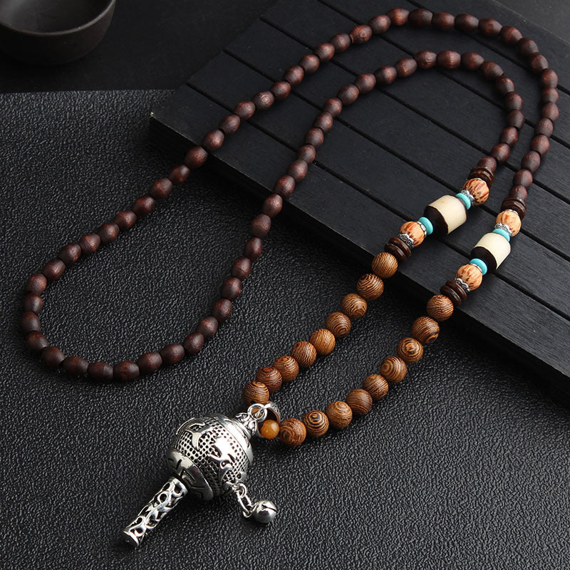 Nepal Handmade Jewelry Pendant Vintage Ethnic Style Wooden Bead Necklace Women's And Man's Accessories Decorative Pendant