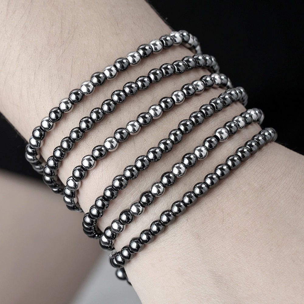 Jewelry Fashion Vintage Black Frosted Bracelet Zircon Crown Diamond Ball Dice Lion Head Beads Bracelet Suit