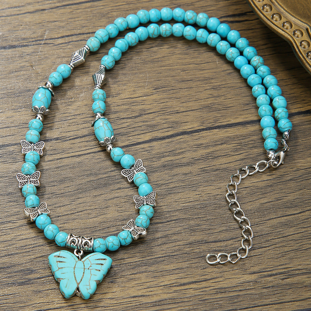 Men'S Turquoise Necklace Surfing Punk Necklace Unique Necklace