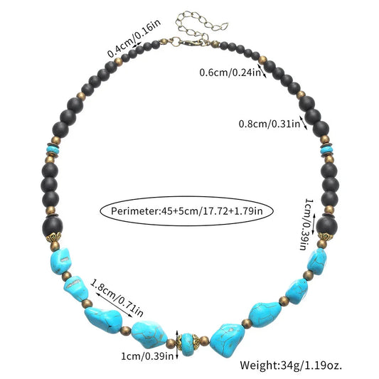 Men'S Turquoise Necklace Surfing Punk Necklace Unique Necklace - Buddha Blessing You