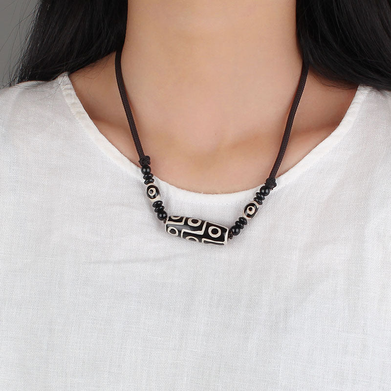 Ethnic Style Tibetan Agate Nine-Eye Bead Necklace Necklace Men's And Women's