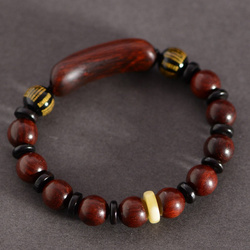 Benutzerdefinierte rote Sandelholz Achat Bernstein Perlen graviert Herz Sutra buddhistischen Gebet Armband