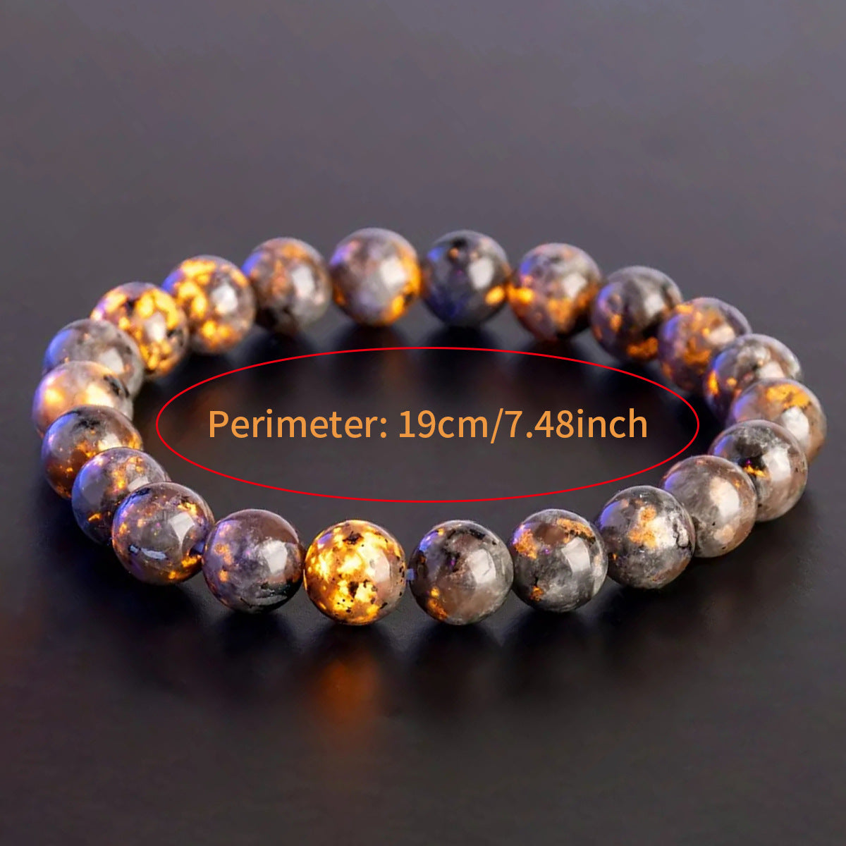 Jewelry Natural Flame Stone Bracelet for Men and Women Neutral Single Circle Beaded Energy Bracelet