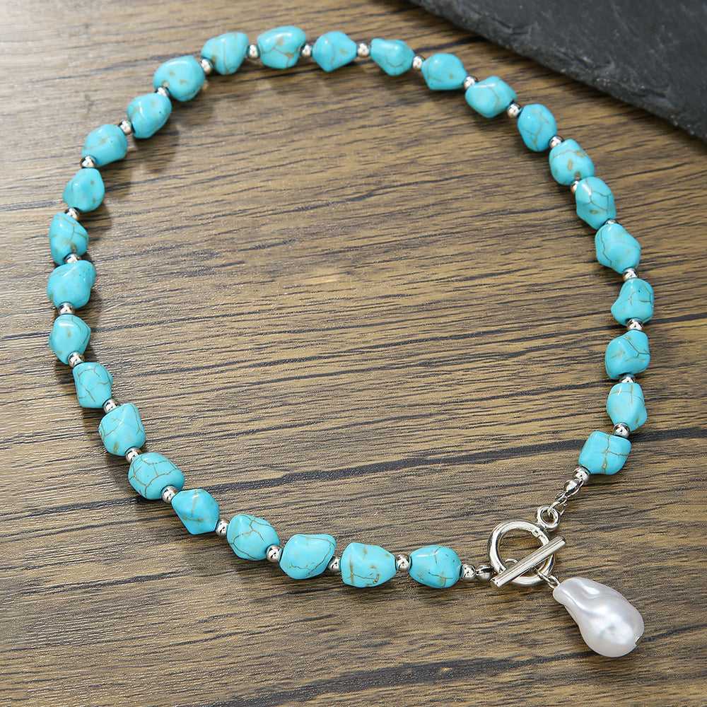 Men'S Turquoise Necklace Surfing Punk Necklace Unique Necklace