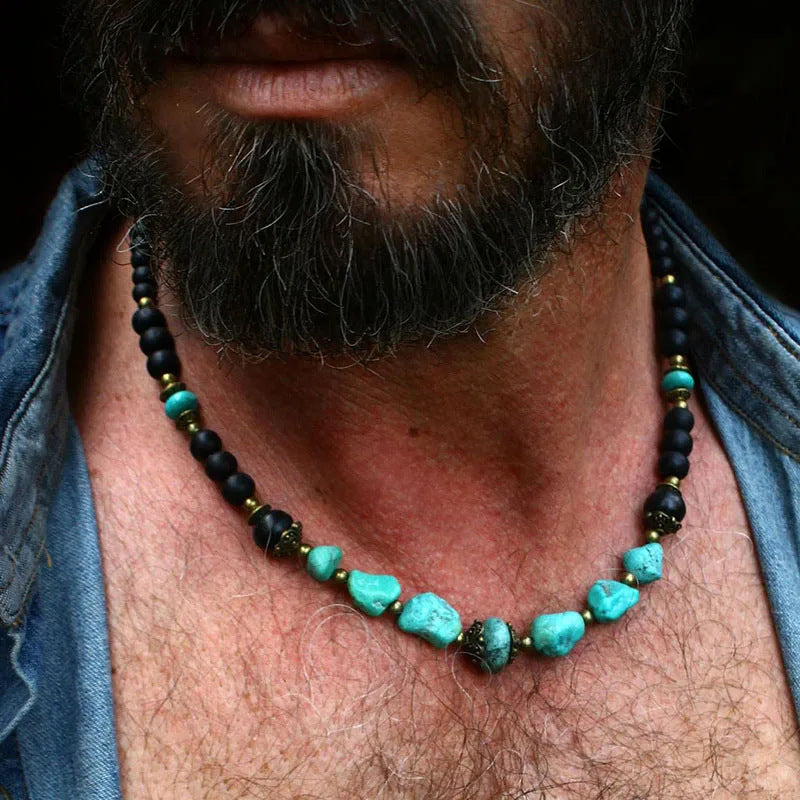 Men'S Turquoise Necklace Surfing Punk Necklace Unique Necklace