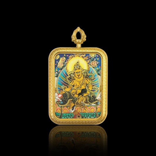 Handmade Tibetan Thangka Pendant Necklace With Intricate Buddhist Artwork - Buddha Blessing You