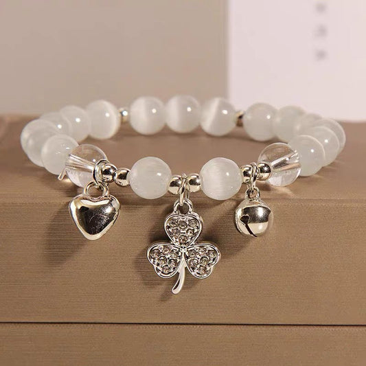 Elegant Three Leaf Sweet Rabbit Unique Design Friendship Bracelet - Buddha Blessing You