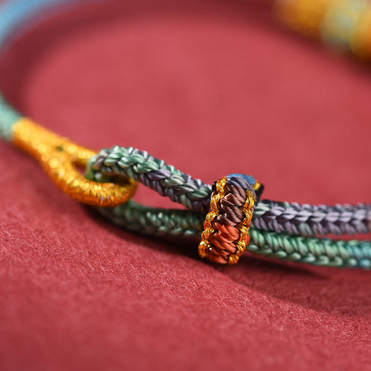 Handwoven Lucky Koi Bracelet - Traditional Asian Fortune Talisman with Fish Charm & Adjustable Knot - Buddha Blessing You