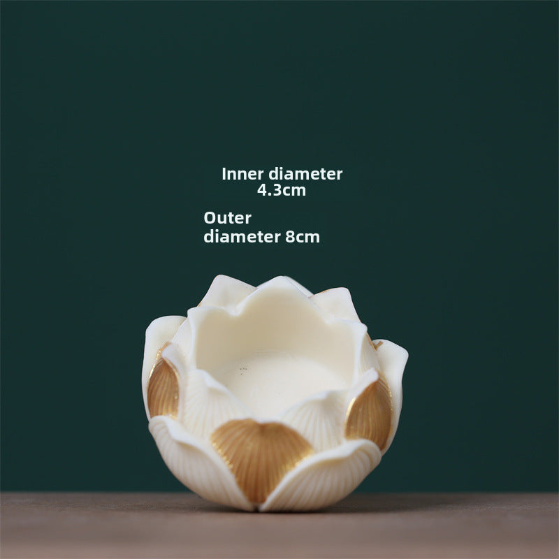 Elfenbeinfarbener Bodhi-Samen, Buddha, Lotus, geschnitzt, Heimdekoration, Bastelperle