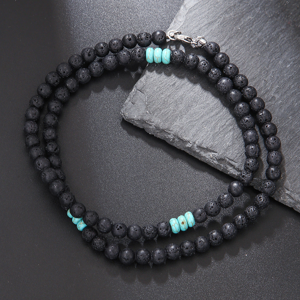 Men'S Turquoise Necklace Surfing Punk Necklace Unique Necklace