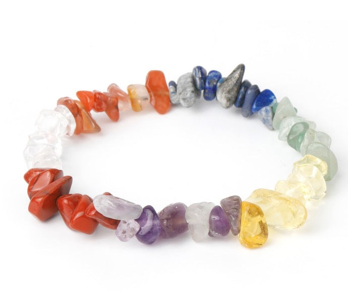 Handgewebtes elastisches Armband im Bohemian-Stil mit Natursteinperlen