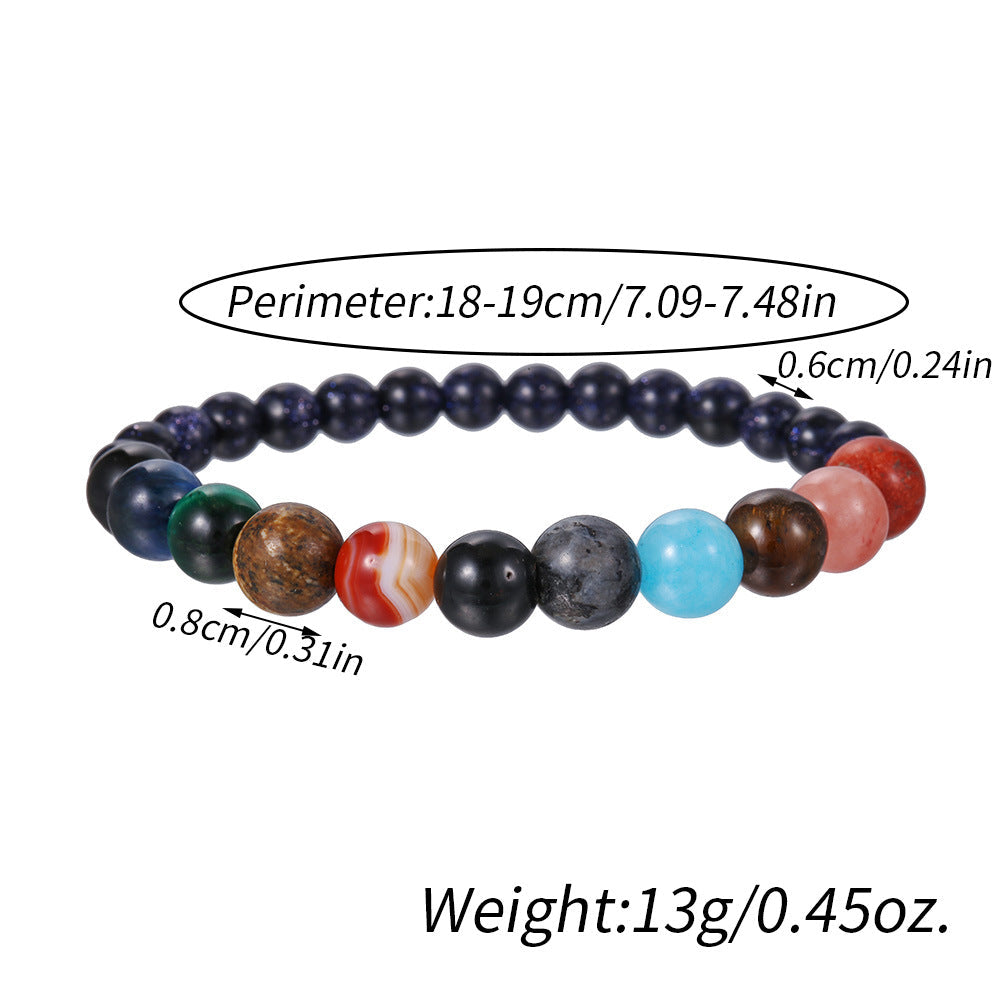 Couple Bracelet Star Milky Way Bracelet Volcanic Stone Lapis Lapis Eight Galaxy Bracelet Jewelry