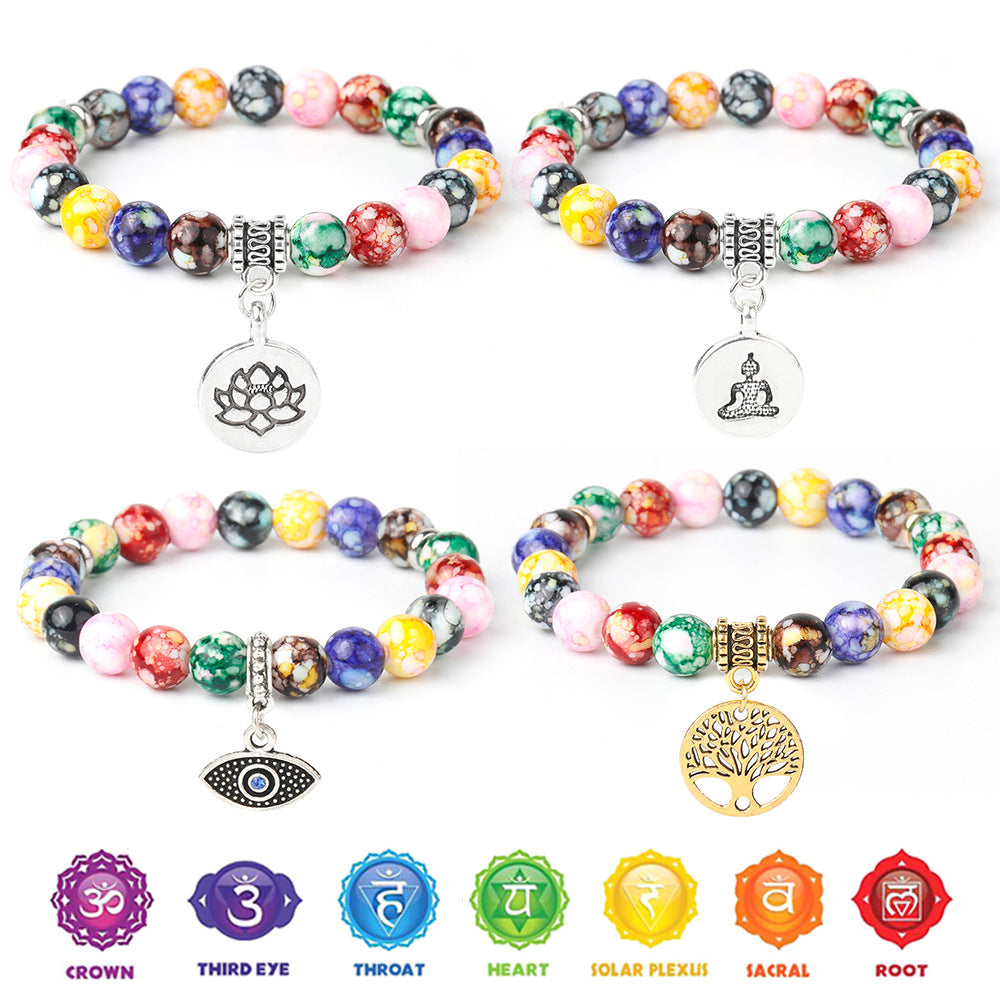 Explosions Colorful Beads Bracelet Yoga Meditation Balance Bracelet Beaded Meditation Assistant