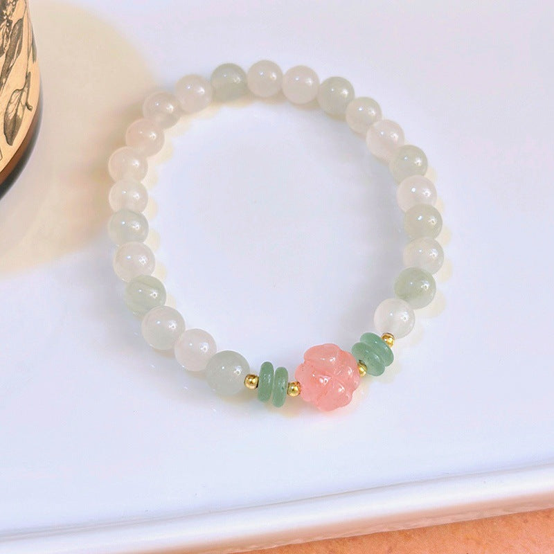 Natürliches Tianshan Jade Armband Kürbis Peace Schnalle Lotus Seedpod Perlen Armband Geschenk