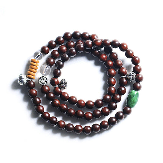Indian Sandalwood Crystal Elegant Multi Strand Vintage Bracelet - Buddha Blessing You