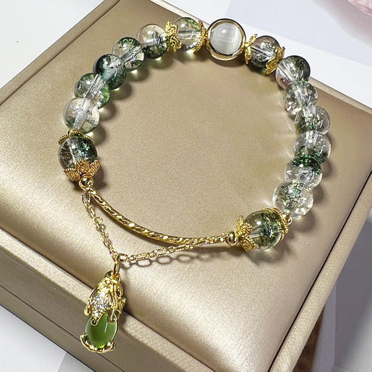 Brave Artificial Green Ghost Bracelet Mori Crystal Retro Bracelet Style All-match Original Design - Buddha Blessing You