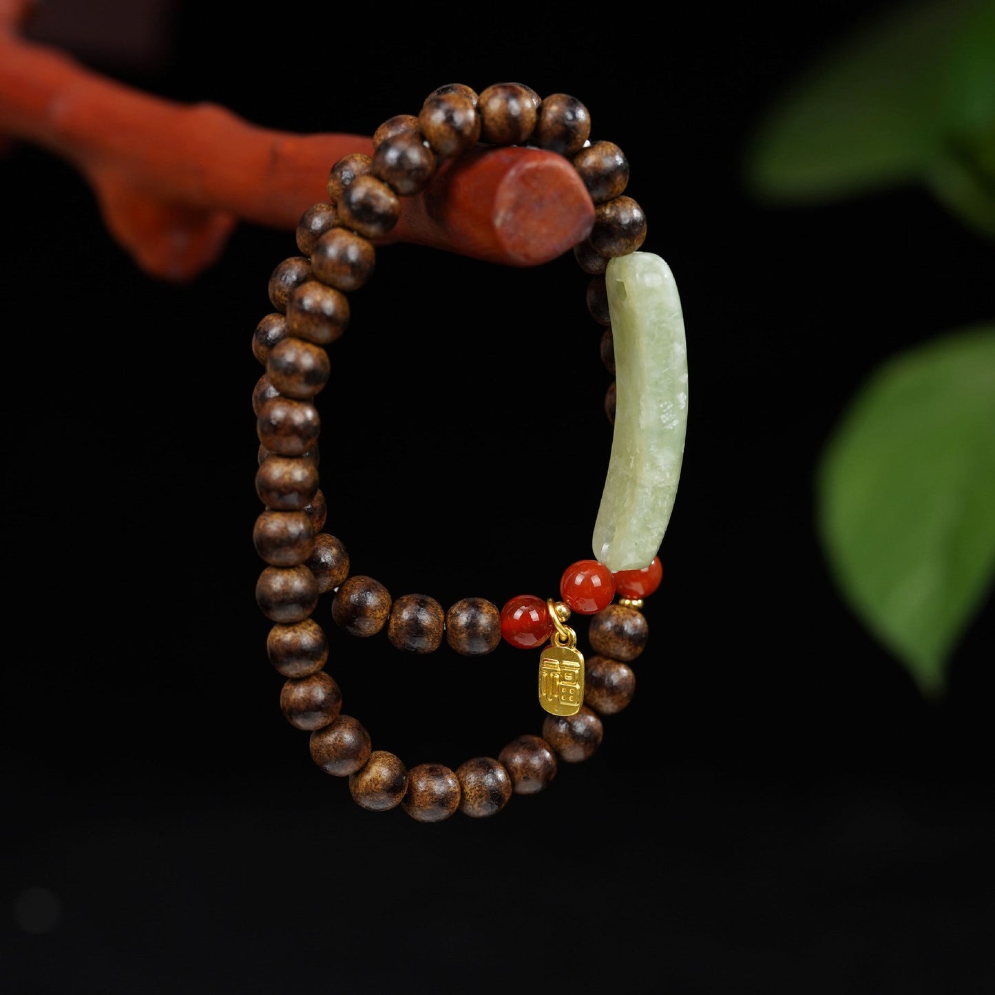 2024 New Sandalwood Bracelet Double Circle Women's Half Bracelet Red Agate Gift Lucid Play Rosary New Chinese Style