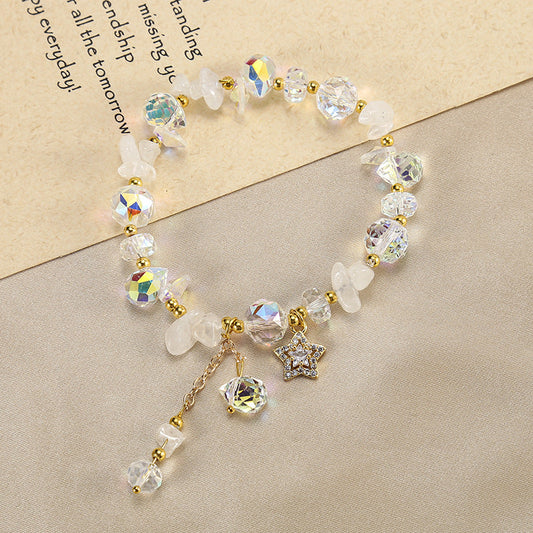 Lavender Amethyst Bracelet With Sparkling Star Zircon Pendant - Buddha Blessing You