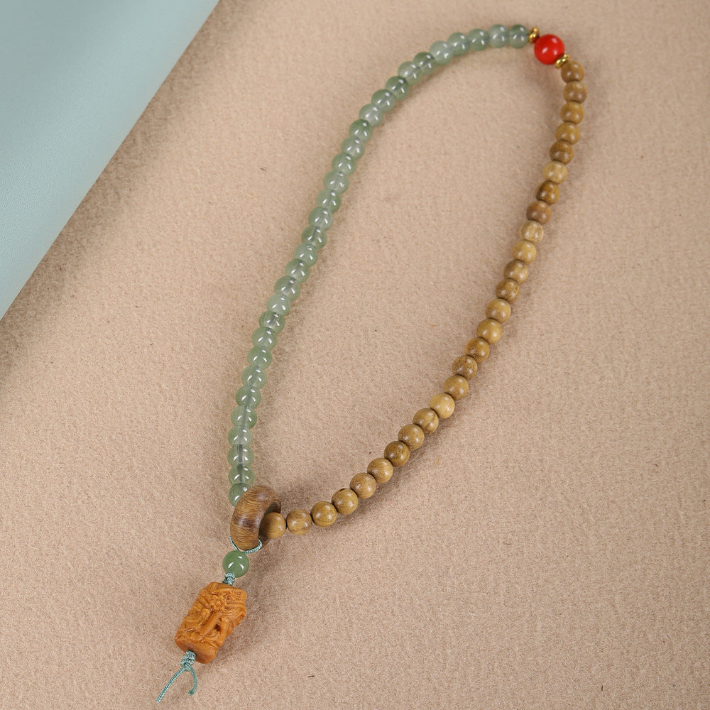Natural Milk Fragrant Wooden Bracelet diy Dongling Jade Lianpeng Handheld Zakilam Rosary Bracelet Ethnic Style