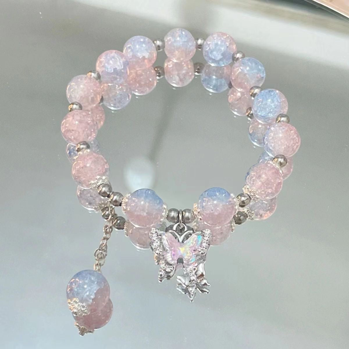Dreamy Butterfly Transparent Imitation Crystal Moonstone Bracelet