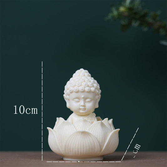 Ivory Bodhi Seed Buddha Lotus Carved Home Decor Craft Bead - Buddha Blessing You