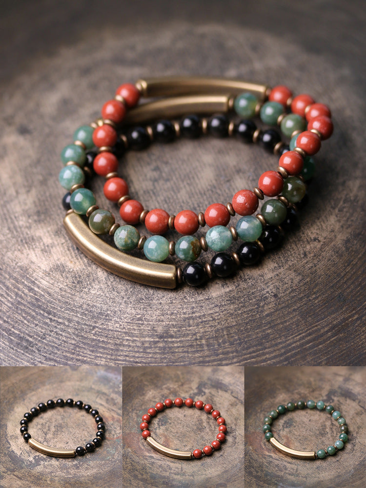 Tourmaline Beads Multi-layer Bracelet Couple Original Retro Ethnic Style Bracelet