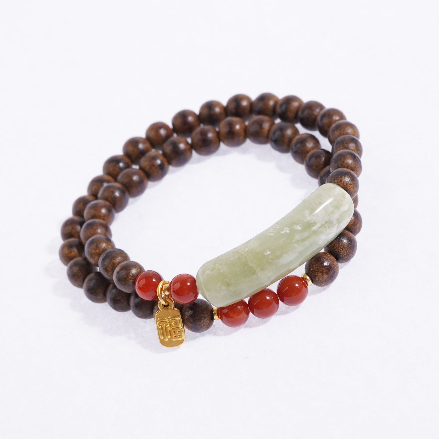 2024 New Sandalwood Bracelet Double Circle Women's Half Bracelet Red Agate Gift Lucid Play Rosary New Chinese Style