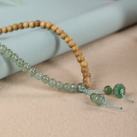 Natural Milk Fragrant Wooden Bracelet diy Dongling Jade Lianpeng Handheld Zakilam Rosary Bracelet Ethnic Style - Buddha Blessing You