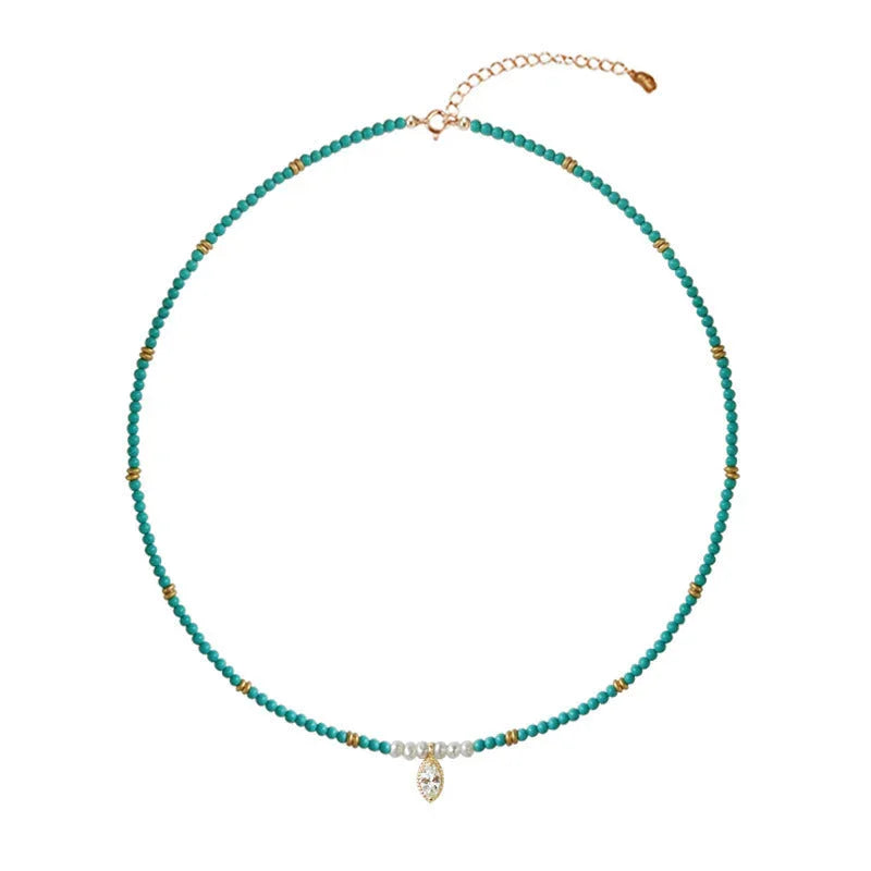 Elegant Magnesite Turquoise Beaded Necklace For Peace And Harmony - Buddha Blessing You