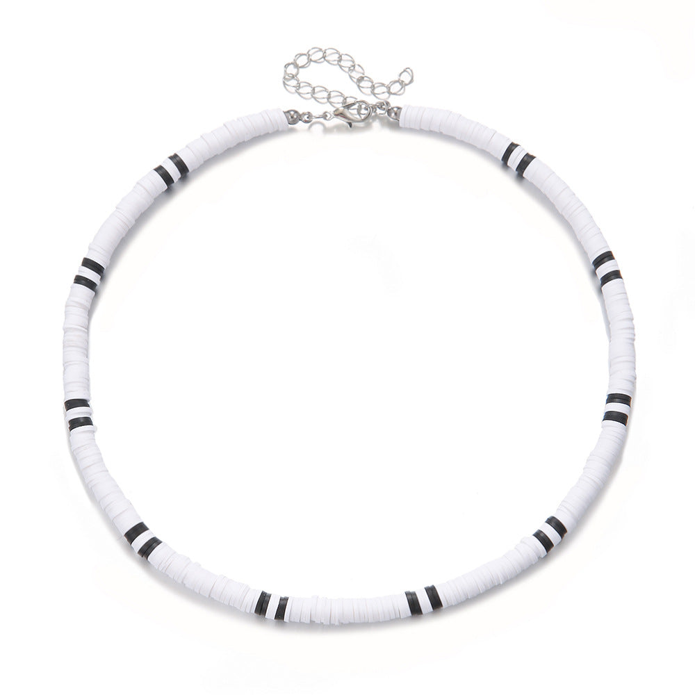 Summer Beach Bohemian Wood Chip Coconut Shell Necklace Men's Surfing Necklace Simple Tribal Stainless Steel Necklace