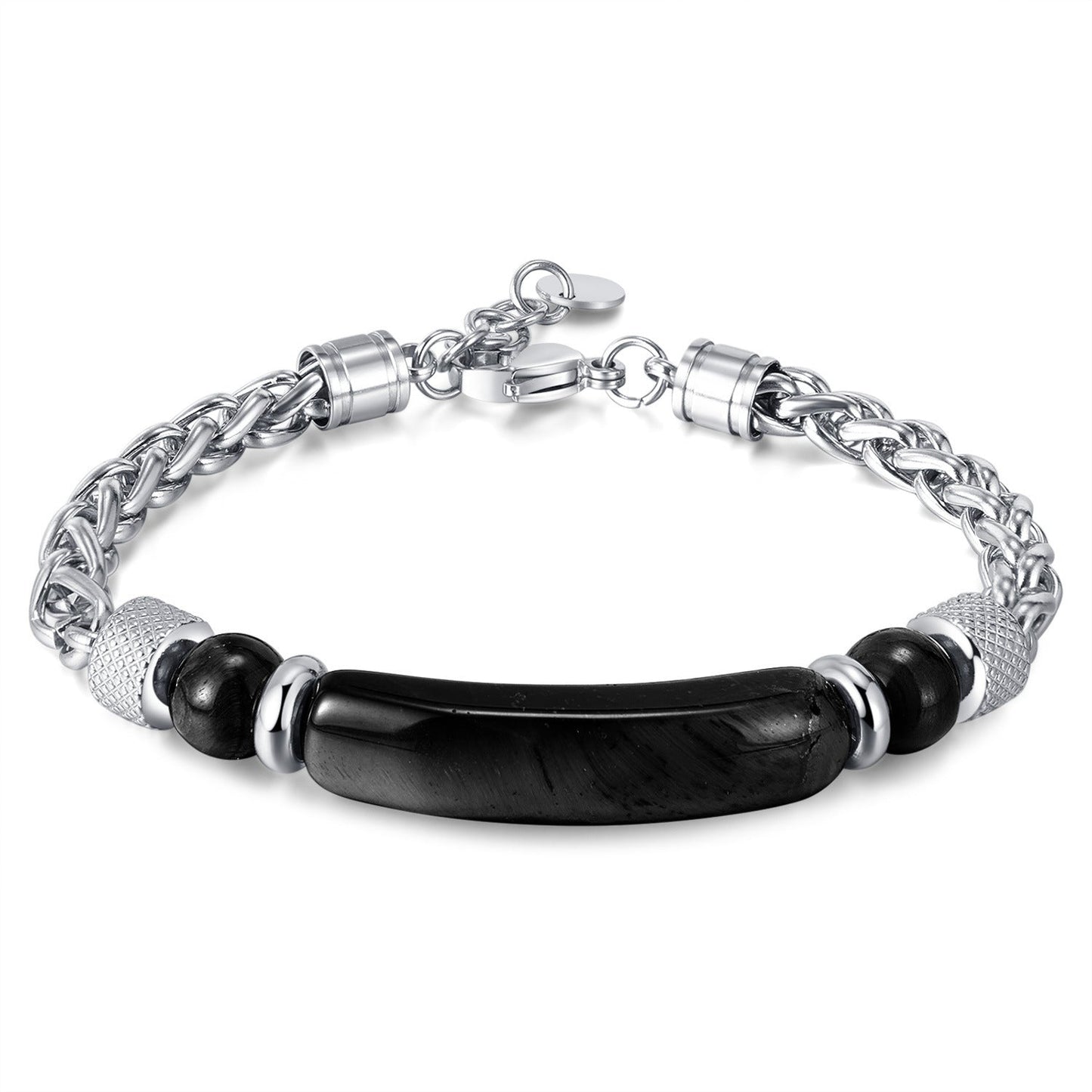 Retro Stainless Steel Chain Tiger Eye Titanium Steel Bracelet
