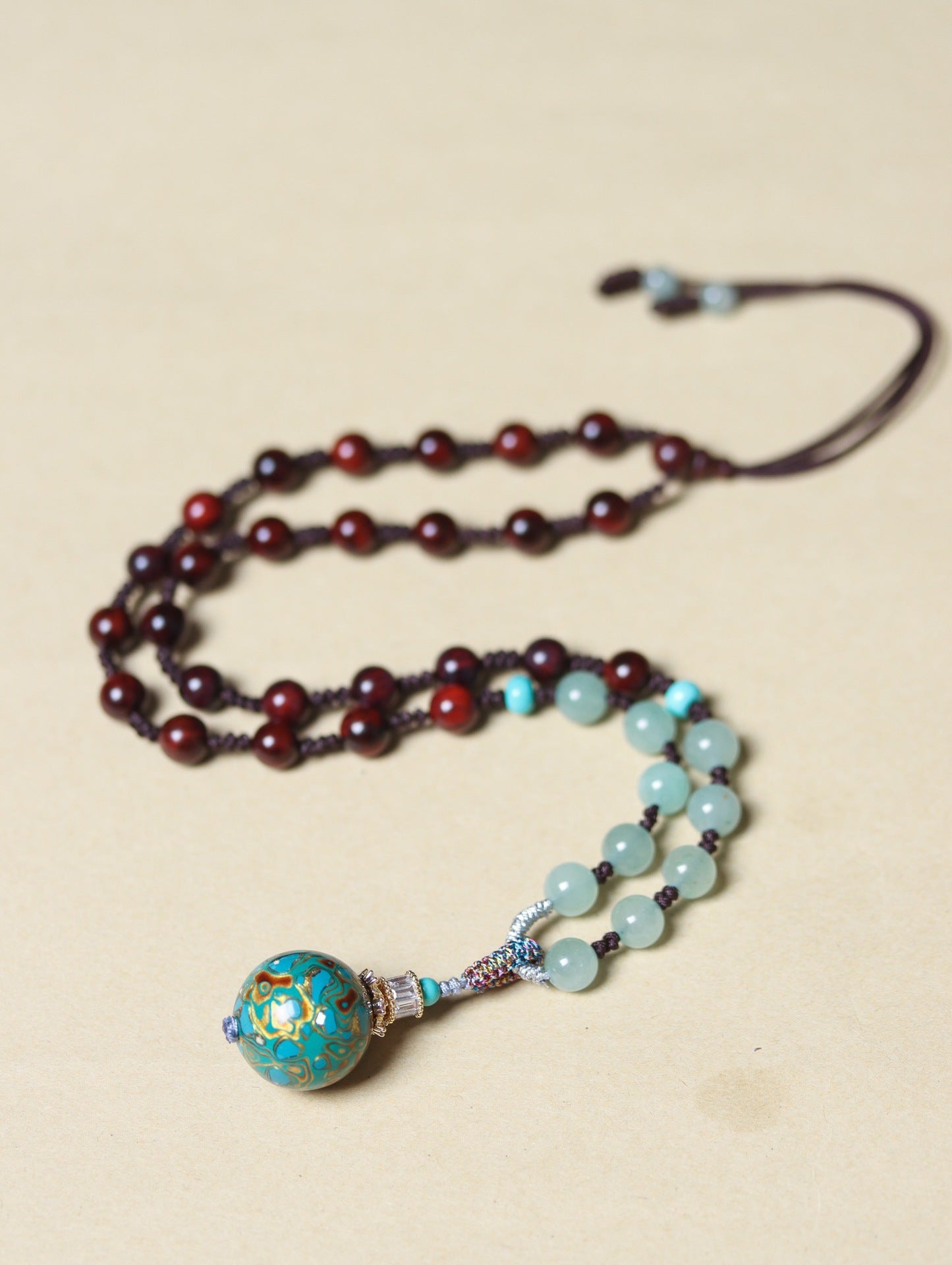 Gold Star Small Leaf Rosewood Buddha Beads Hanging Pendant New DIY Men'S And Women'S Sweater Necklace Ins Assembly Jewelry