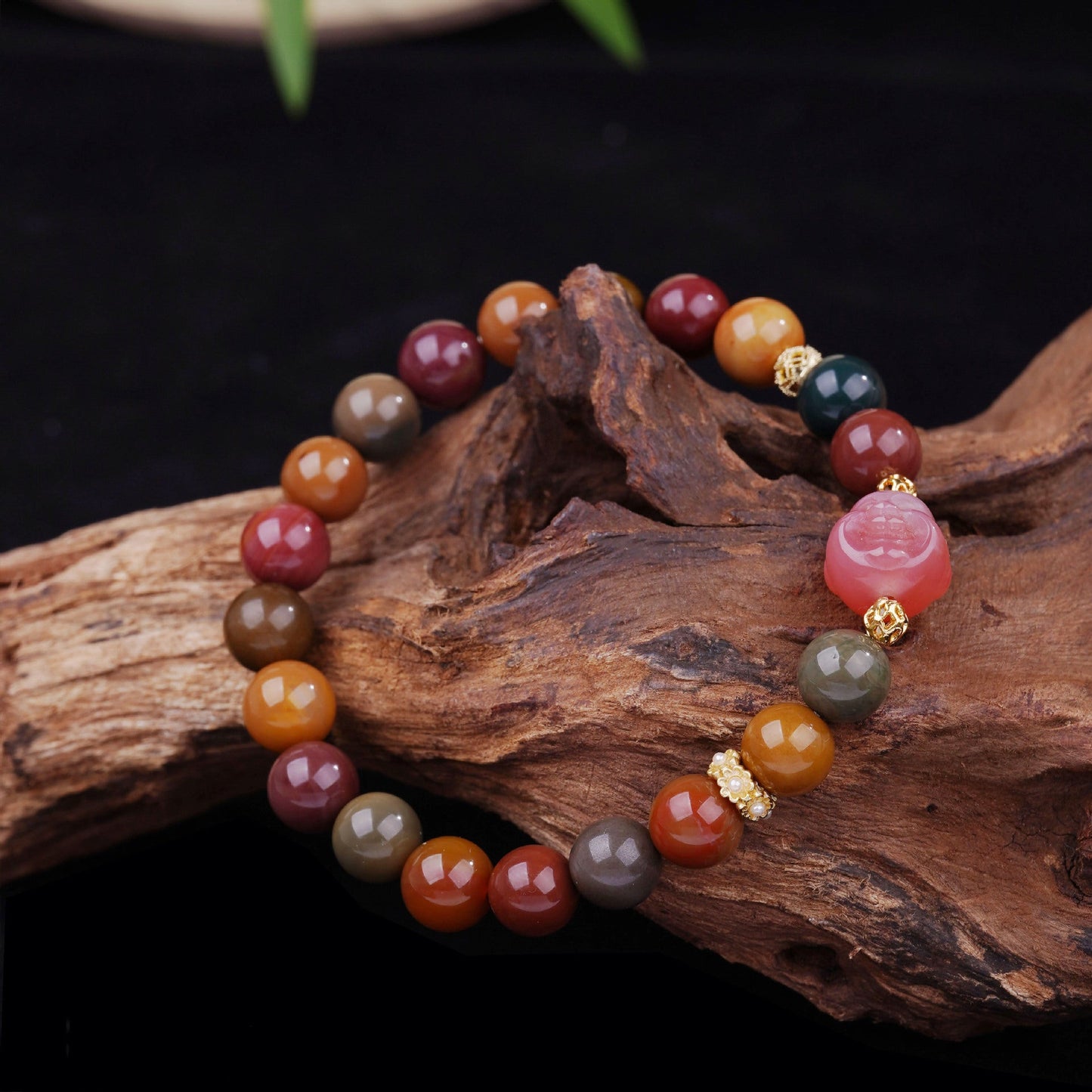 Natural Alashan Jade Bracelet Colorful Jade Macaron Morandi Bracelet Gift For Girlfriends