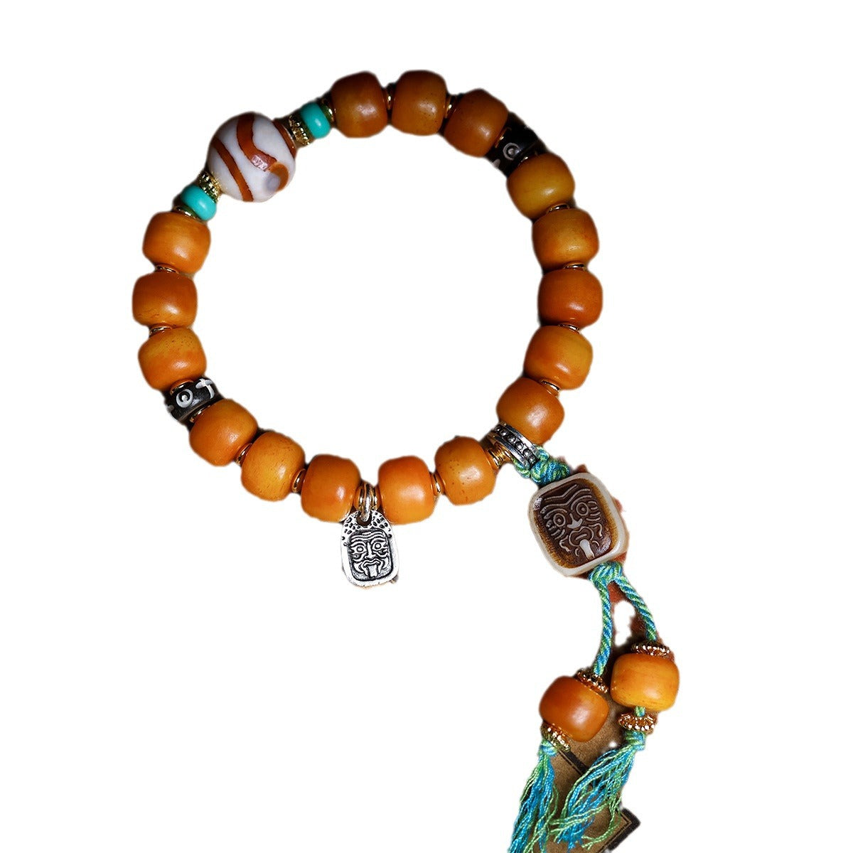 Tibetan Yak Bone Barrel Bead Bracelet Wen Play Zakilam Bone Tagline Bracelet Ethnic Style Jewelry