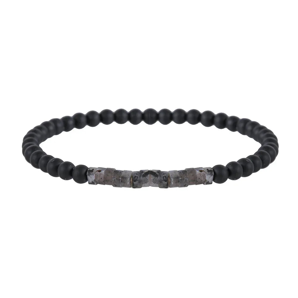 Fashion Commuter Retro Style Bracelet Jewelry Trendy Men's Handmade Beaded Black Gallstone Turquoise Bracelet - Buddha Blessing You