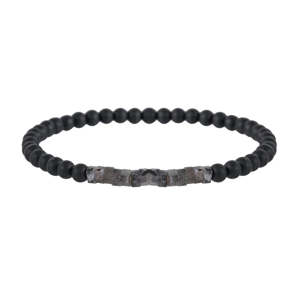 Fashion Commuter Retro Style Bracelet Jewelry Trendy Men's Handmade Beaded Black Gallstone Turquoise Bracelet - Buddha Blessing You