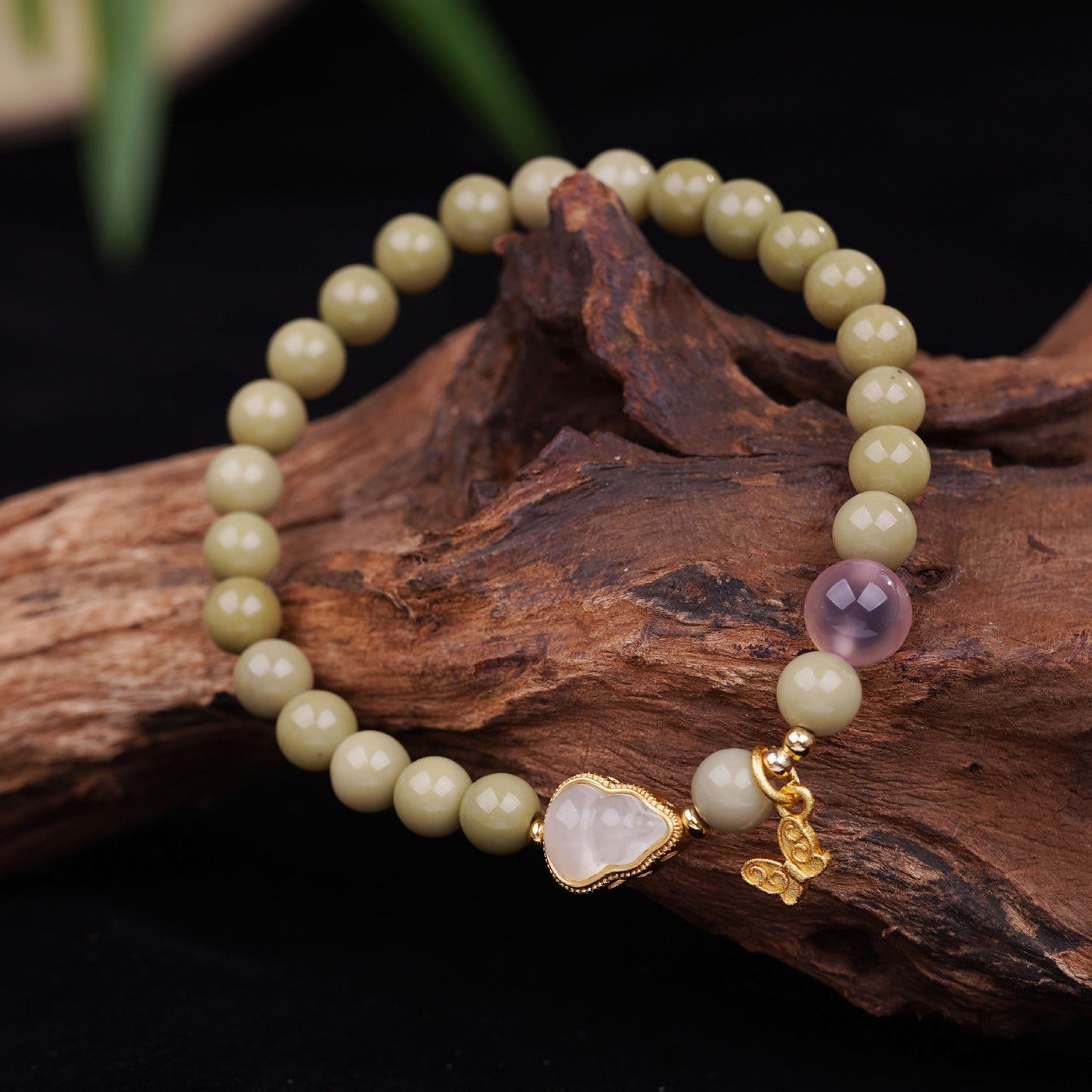 Yiyi Natural Alxa Jade Design Single Circle Bracelet Women's Hand Strings
