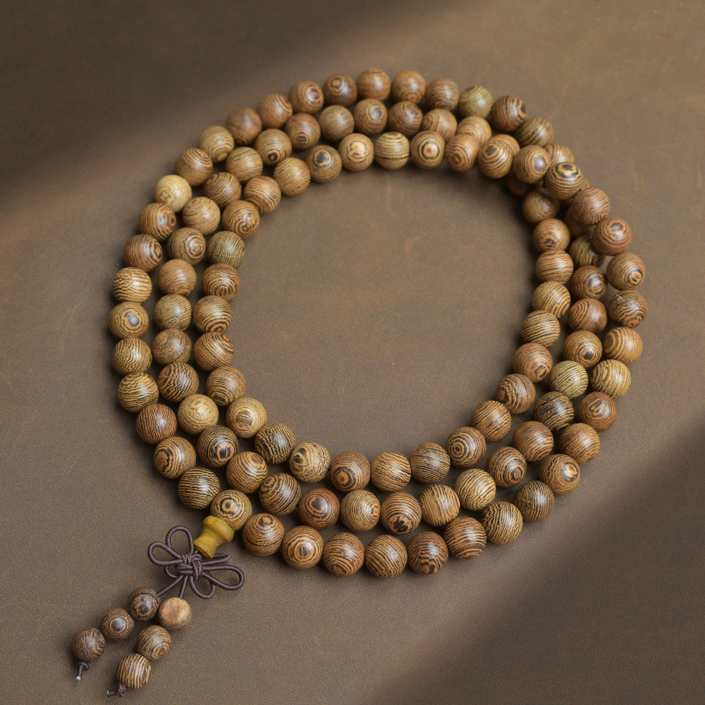 Vintage Holz Buddha Gebetsperlen Rosenkranz 108 Mala Meditationsarmband