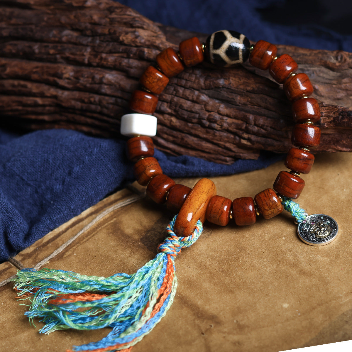 Tibetan Yak Bone Barrel Bead Bracelet Wen Play Zakilam Bone Tagline Bracelet Ethnic Style Jewelry
