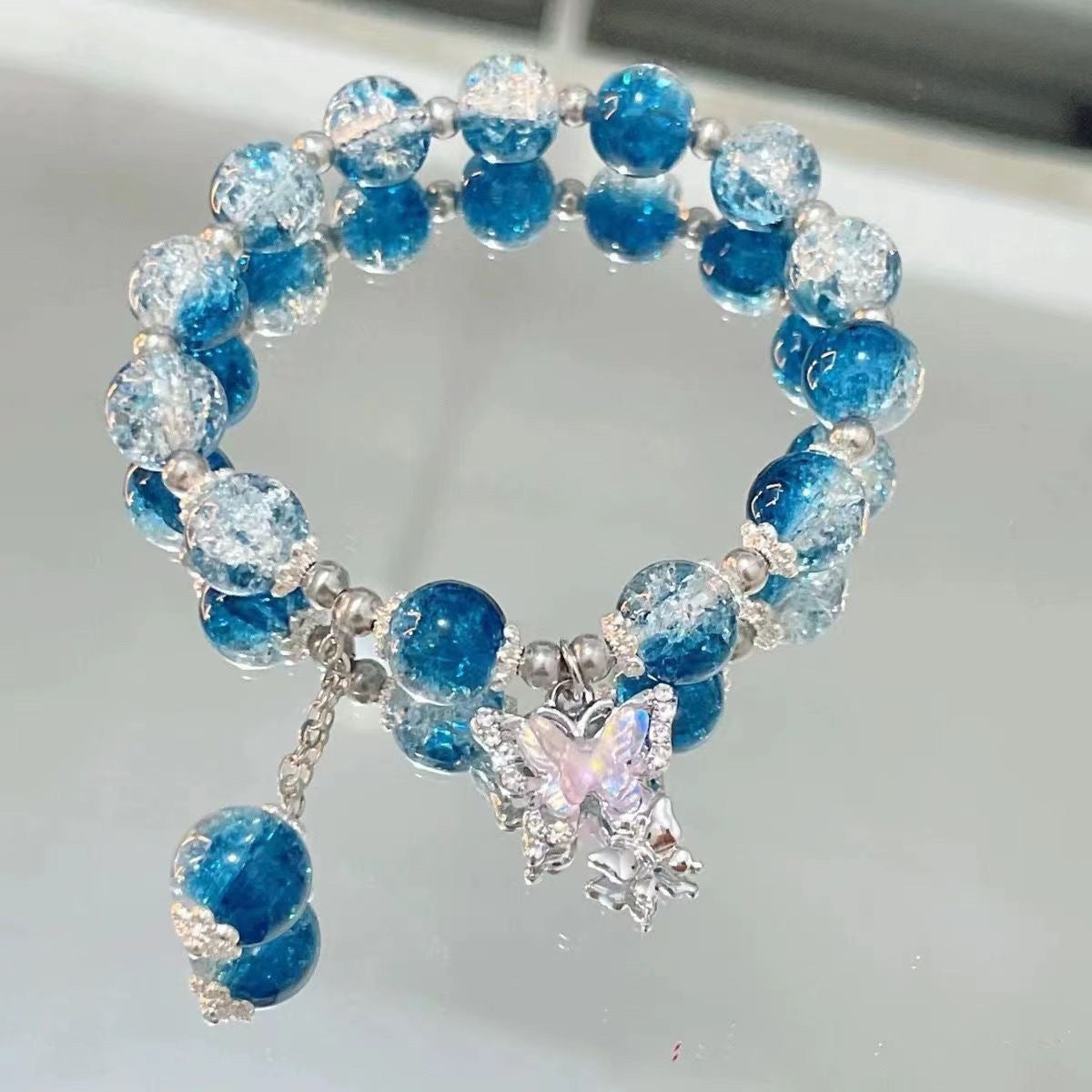 Dreamy Butterfly Transparent Imitation Crystal Moonstone Bracelet