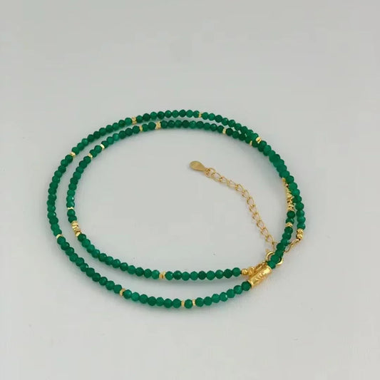 Elegant Green Spinel Beaded Vintage Luxury Jewelry Necklace - Buddha Blessing You