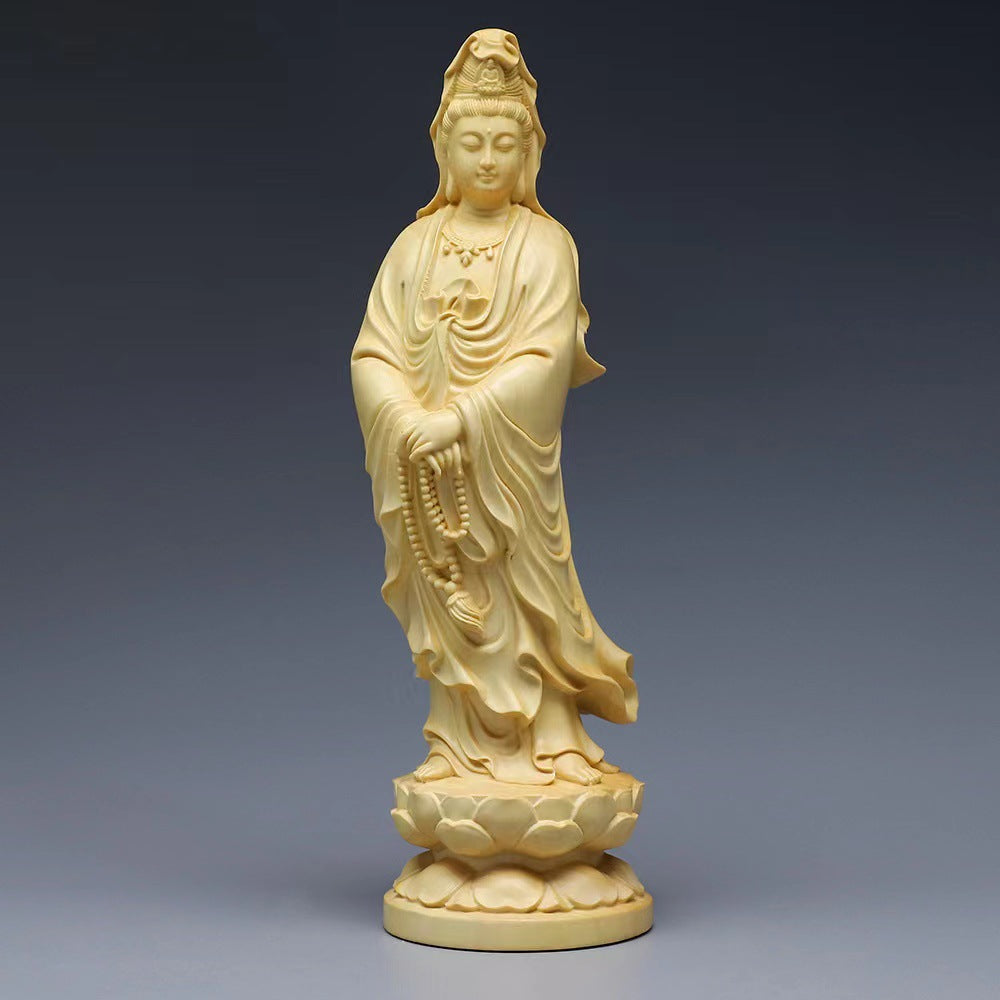 Boxwood Carving Guanyin Bodhisattva Ornaments
