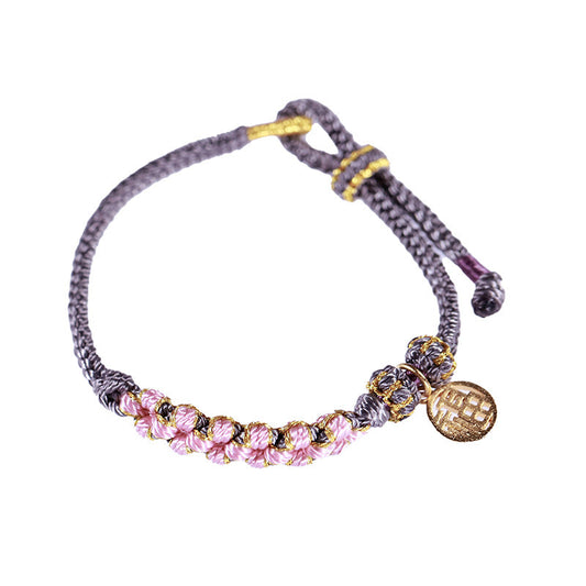 Red Woven Beaded Buddhist Bracelet For Good Fortune And Peace - Buddha Blessing You