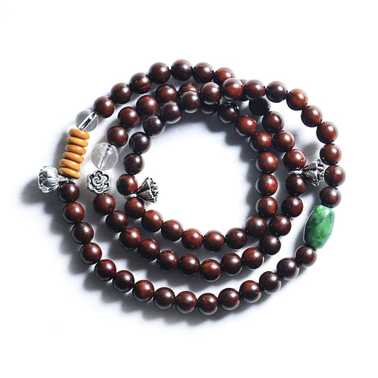 Indian Sandalwood Crystal Elegant Multi Strand Vintage Bracelet - Buddha Blessing You