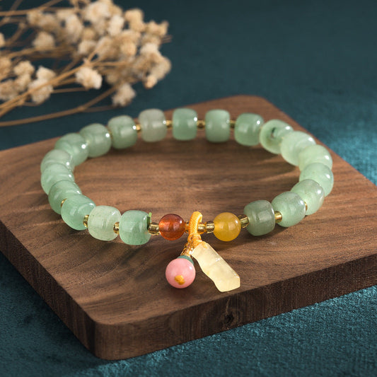 Colorful Multi Gemstone Crystal Bead Buddhist Prayer Bracelet - Buddha Blessing You